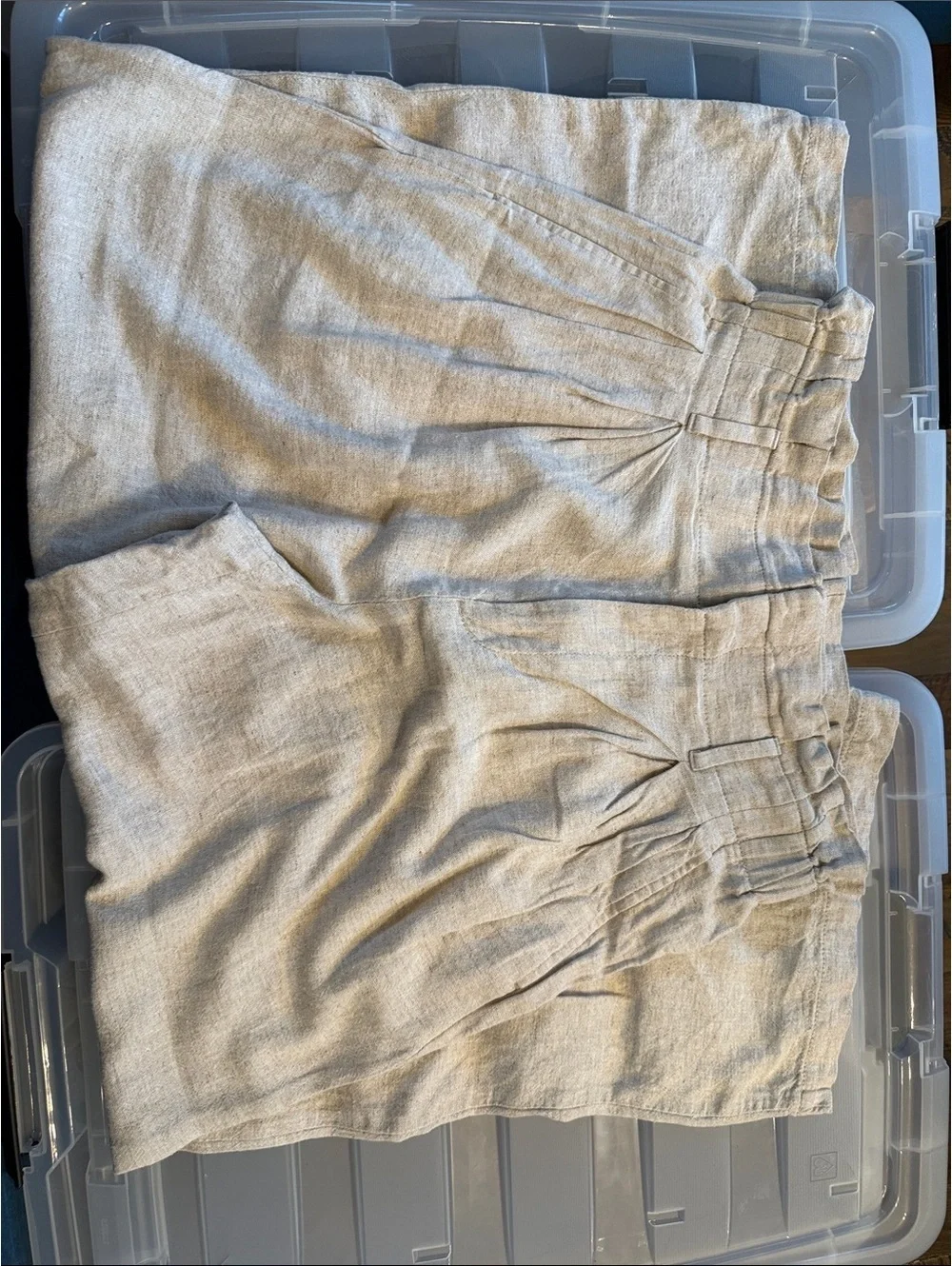 Banana Republic Wide Leg Linen-Blend Pants in Light Beige